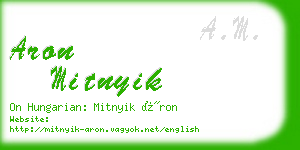 aron mitnyik business card